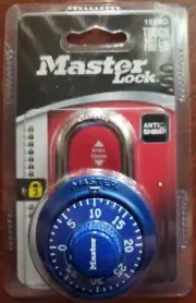 New Master Lock 1-7/8" Blue Dial & Lock Combination Padlock Anti Shim Lock 1528D