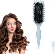 Mozzoom Curl Defining Brush, Wet Dry Detangler Hair Brush Styling Brush For Detangling, Essential Tool For Shaping And Styling Your Curls, Achieve Perfectly Defined Curls（Blue）