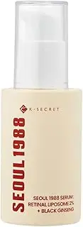 KSECRET SEOUL 1988 Serum : Retinal Liposome 2% + Black Ginseng, 30ml/1.01fl.oz | 58% Black Ginseng Extract | Retinal serum, Bakuchiol, VitaminC&3Peptides for Wrinkle Care | Korean Skincare | seoul1988