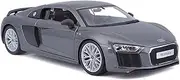 Scale Finished Model Car 1:24 Scale for Audi R8 V10 Plus Sports Car Alloy Diecast Car Model Simulation Miniature Vehicle Souvenir Ornaments Die-cast Vehicle(Chrome)