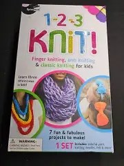 Kids Learn Knit 1 2 3 SpiceBox Winter Family Recreation Craft Instruction Home