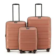 3pc Tosca Comet Polypropylene Hard Shell Travel Luggage/Suitcase Set Mocha
