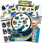 DC Comics Batman Party Favors Set for Kids ~ Bundle with 75 Batman Temporary Tattoos and 3 Batman Sticker Packs | Batman Party Supplies