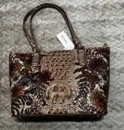 New With Tags Brahmin Medium Asher Chrysanthemum Melbourne Leather Satchel Bag