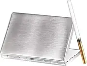 [Lorxilar] Cigarette Holder Case Slim Portable Cigarette Case for Men Women Hold 12 Slim Cigarette,One Size,Silver