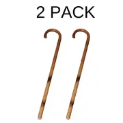 2 Pc Hickory Stockman Cane Wood Walking Stick Vintage Style 33.5" Length 1" Wide
