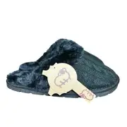 LAMO Cable Fur Knit Scuff Size XL 10 M Black Slipper Mules EW1471 Slip On Rubber