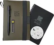 Rite in the Rain Weatherproof Side Spiral Kit: TPU Fabric Cover, 4.625" x 7" Black Notebook, and Tough Mechanical Pencil (No. M973-KIT)