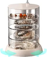 Terafeels Acrylic Hair Accessories Organizer Clear 4-Layer for Women Hair Tie Classify Storage by Layer Box Rings Bangles, 6604
