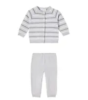 [Bonpoint] Bonpoint Baby Justio striped cardigan and pants set M 12 grey