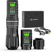 WORMHOLE PRO AQUILA Tattoo Gun, Wireless Tattoo Machine 7 Strokes Length 2 Batteries 1,800mAh Power Supply Extra Battery RCA Jack Part Brushless Motor for Tattoo Artist