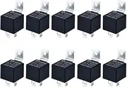 E Support Iron Back Universal Black Car Truck Auto 12V 40A 40 AMP SPST Relay 4 Pin 4P Pack of 10