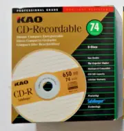 NOS 7 KAO (Ricoh) CD-Recordable CD-R Discs Type 74 650mb Pro grade sealed