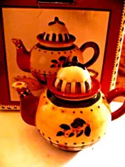 Debbie Mumm Handpainted Christmas Mini Tea Pot NIB