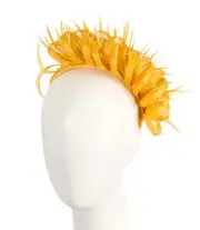 Yellow sinamay racing fascinator headband Max Alexander 100% Australian Seller
