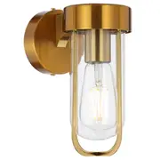 Fonseca Gold Outdoor Wall Lights IP44 Brass Modern Exterior Telbix Lighting