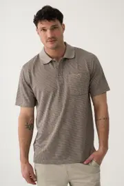 Cougars Polo Quik-Dry In Textured Stone Check