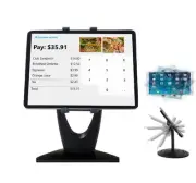 Large Tablet POS Stand, Rotating Commercial Tablet Stand, Swivel Base for Ret...