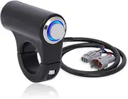 Motoparty Headlight Switch for Sur Ron Segway X260 X160,Plug and Play, Easy to Install and Use,Help Save Battery,with Blue led Halo and Plugs, Aluminum Alloy