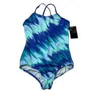 NIKE Swim Girls' Crossback One Piece Swimsuit, Game Royal Immiscible, Medium
