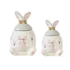 Ceramic Cookie Jar Dustproof Food Storage Container for Cereal Spice Cookies