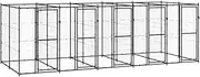 Outdoor Dog Kennel Steel 12.1 m²,Dog Kennels & Runs 102.8KG-3082263