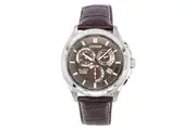 Citizen Eco-Drive Perpetual GMT Leather Strap Brown Dial BL8160-07X 100M Mens Watch