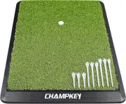 CHAMPKEY Premium Synthetic Turf Golf Hitting Mat | Heavy Duty Rubber Base