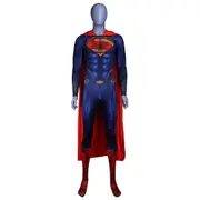 Superhero Superman Cosplay Bodysuit Costume With Cape For Men Adults Halloween Party Fancy Dress Up Jumpsuit Outfits K S