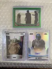 2022 Topps Chrome Star Wars The Mandalorian 3 Cards Lot Auto, Parallel, Die Cut