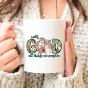 Horse Lover Mug Western With God All Things Possible Gift Coffee Tea Cup 11 oz
