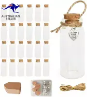 Mini Glass Bottles with Cork, 24 Pcs 30 Ml Small Glass Jars with Cork Lids, Wedd