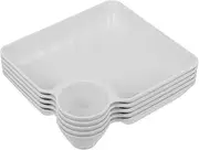 GRADENEVE 5-Piece Sushi Serving Tray with Dipping Section Chip and Dip Plate Dumpling Plate and Vinegar Saucer for Multi-Cuisine Meals