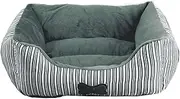 Pet Bed Dog Beds Cat Beds Bite Resistant and Durable Oxford Cloth Soft and Comfortable Short Plush Filled with PP Cotton Machine Washable Kennel Pets Nest Basket, Green (Size : 45x38cm)