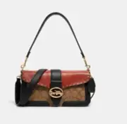 Coach crossbody / Shoulder Bag In Colorblock Signature Canvas and Calf Leather