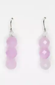Kunzite Purple Lavender 8mm Gemstone Ball Earrings .925 Sterling Silver 1.50"