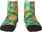 [YANYU] Tropical Fruit Pineapple Print Workout Everyday Socks For Men And Women All Seasons Comfortable Adult Socks, 2 Black-2, One Size