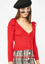 Cherry Sassy Potential Cropped Cardigan