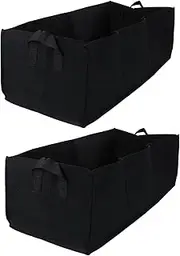 NOLITOY 2pcs Grow Bag Fabric Vegetable Grow Pot Bags Rectangular Potted Strawberry Raised Outdoor Square Container Potato Growing Containers Greenhouse Container Black
