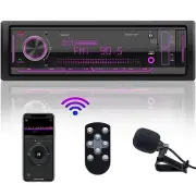 Single Din Car Stereo Receiver: Bluetooth Car Radio System - Marine Audio wit...