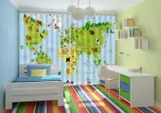3D Zoo map 448 Blockout Photo Curtain Printing Curtains Drapes Fabric Window AU