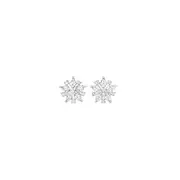 Silver Marquise Cubic Zirconia Fancy Snowflake Earrings in Clear