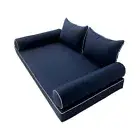 |COVER ONLY|Style4 Queen Contrast Trim Daybed Mattress Bolster Back Covers AD101