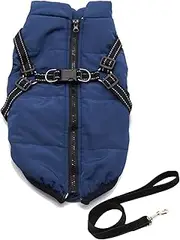 Furry King Dog Winter Coat with Harness, 3 in 1 Winter Jacket for Dogs Waterproof Windproof Dog Snow Jacket with Zipper for Small Medium Large Dogs(Blue,X-Large)