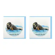 2x Boyle Handmade Paper 15x15cm Quilled Blank Greeting Card w/ Envelope Sea Lion