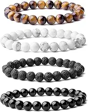 [WRCXSTONE] Natural 8mm Gorgeous Semi-Precious Gemstones Healing Crystal Stretch Beaded Bracelet Unisex