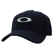 Oakley Tincan Cap Mens Size L/XL Fathom Blue Light Grey Flex Fit Logo Sports Hat
