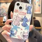 Cartoon Clear Couple Case for iPhone 13 14 15 16 Pro Max 8 Silicone Stitch Cover