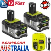 For Ryobi 18V P108 P102 P109 6.0Ah 9Ah ONE+ Plus Battery / P117 Charger