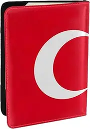 [JEJEA] Flag of Turkey Print Travel Organizer Credit Cards Case Passport BookPassport Holder Cover Wallet forTraveling,, Black, One Size